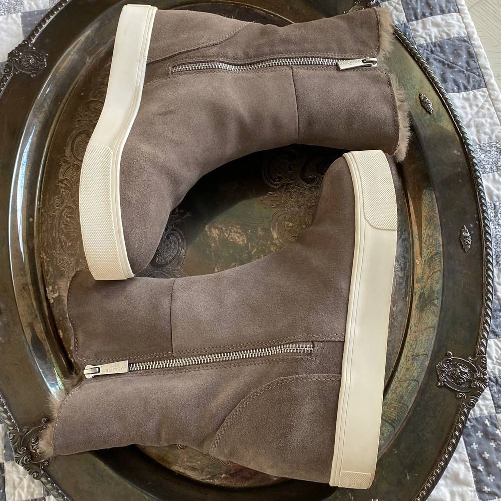 Leather & Faux Fur Waterproof Platform Boots